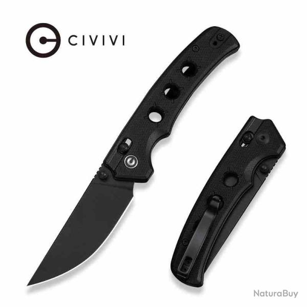 Couteau CIVIVI Noctis Black LAME Acier Nitro-V MANCHE G10 Crossbar Lock CIVC24020C1