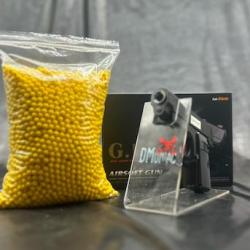 PACK PRÊT A TIRER RÉPLIQUE PISTOLET À RESSORT GALAXY G1 FULL METAL