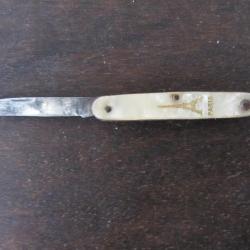 Mini canif tour Eiffel Paris 1920 - Manche nacré