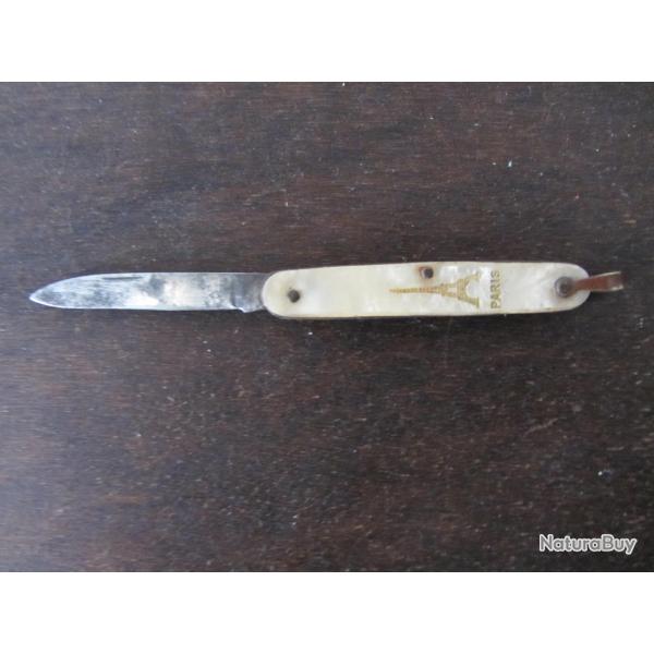 Mini canif tour Eiffel Paris 1920 - Manche nacr