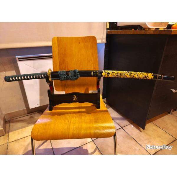 VDS Katana sur mesure lame damas comme neuf