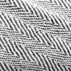 Couverture coton chevrons bleu marine 160x210 cm douce lavable