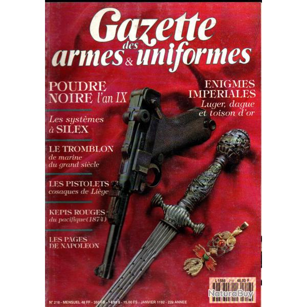 gazette des armes et uniformes 218, pistolet des cosaques de crim�e, guerre du pacifique latino am�r
