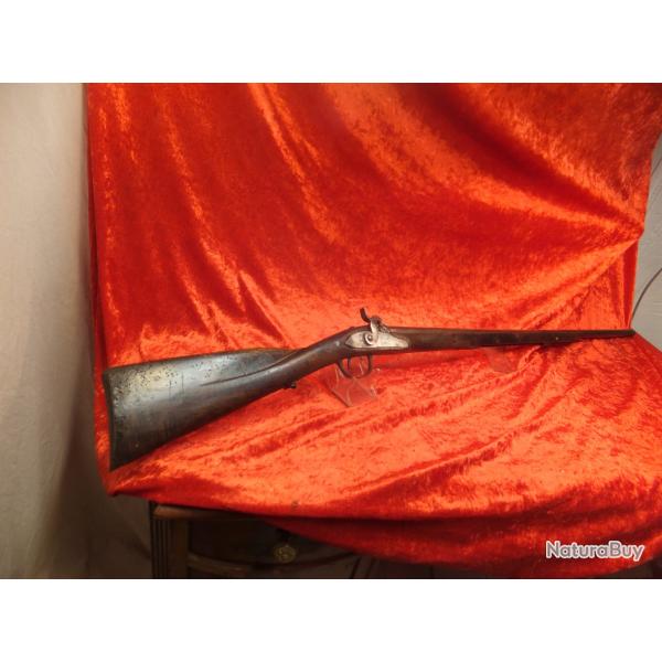 Fusil  percussion anglais ( London)  chien zoomorphe ( piston , chargement par la bouche )
