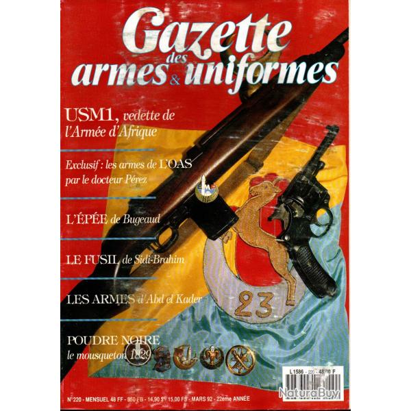 gazette des armes et uniformes 220 usm1 vedette de l'arm�e d'afrique, �p�e du mar�chal bugeaud,