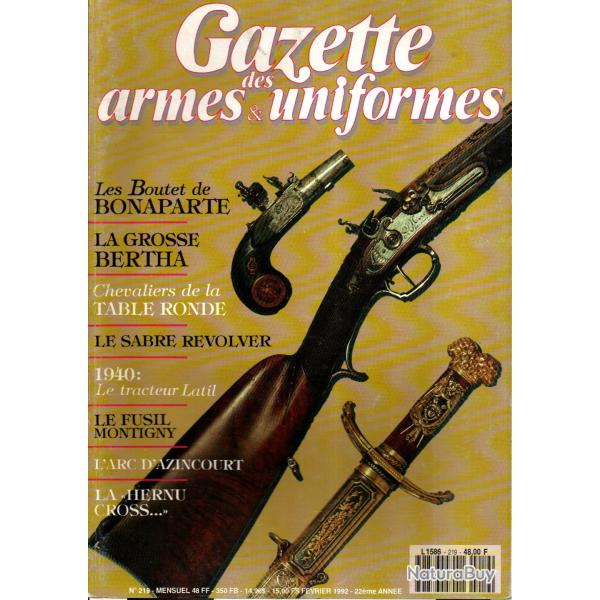 gazette des armes et uniformes 219, poignard commando chilien, sabre r�volver , fusil bernard ,