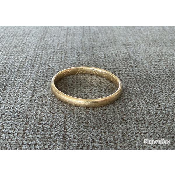 Anneau or jaune 18 carats - taille 58 - bague - alliance