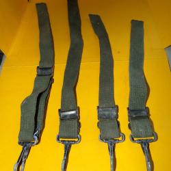 LOT DE 4 ATTACHES  POUR BRELAGE EN TISSU DE L'ARMEE AMERICAINE POUR REPARATION  , ETAT VOIR PHOTOS.