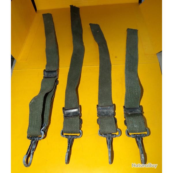 LOT DE 4 ATTACHES  POUR BRELAGE EN TISSU DE L'ARMEE AMERICAINE POUR REPARATION  , ETAT VOIR PHOTOS.