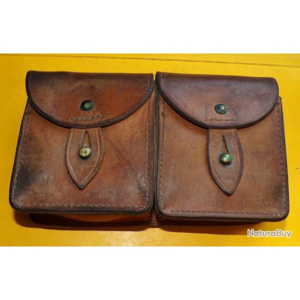 CARTOUCHIERE DE MAS 36 ETUI EN CUIR DE L'ARMEE FRANCAISE PERIODE GUERRE INDOCHINE ET ALGERIE , MODEL
