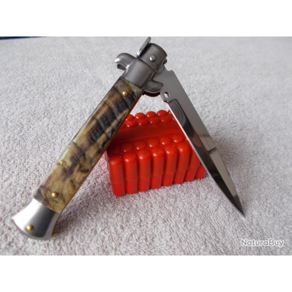 COUTEAU AUTOMATIQUE FRANK BELTRAME CORNE DE BELIER /RARE/STILETTO