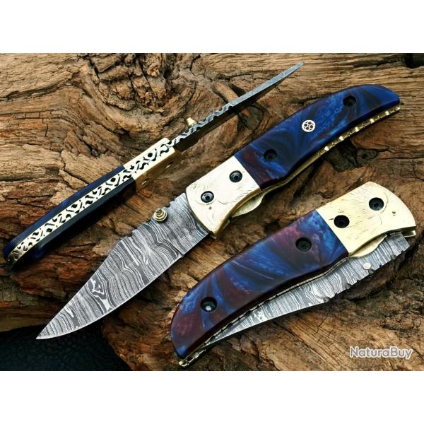 Couteau pliant Damas - Modle Fire Storm (3)