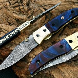 Couteau pliant Damas - Modèle Fire Storm (4)