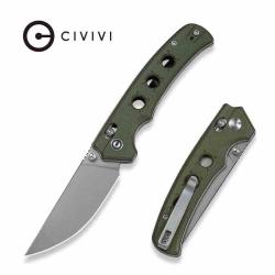 Couteau CIVIVI Noctis LAME Acier Nitro-V MANCHE Green Micarta Crossbar Lock CIVC24020C3