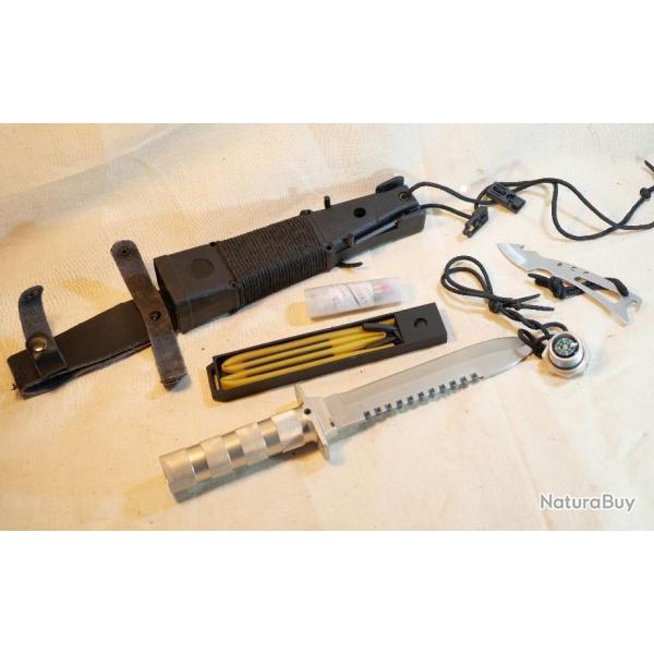 Bon Couteau de survie combat king II albainox (complet) comme neuf -  ref EBR24SUR001