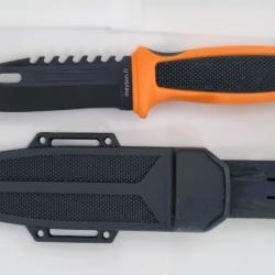 Couteau de survie Meyson black/orange fluo
