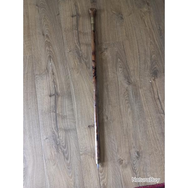 ANCIENNE CANE DE MARCHE A SYSTEME - CANE EPEE SOLIGEN - Signature  chaud FP