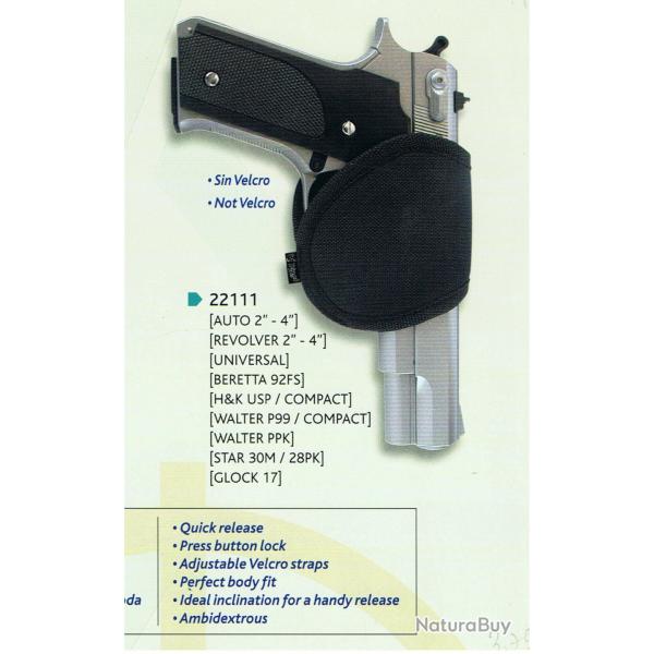 Holster DINGO 22111 pour Auto et rvolver 2/4 pouces, 92FS HK USP WALTHER P99 PPK STAR GLOCK 17