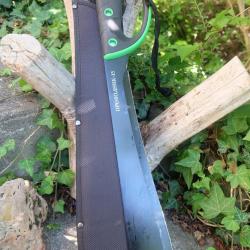 Sabre Kukkri Russe Lame Acier 3Cr13 Manche Abs Green Etui Nylon Machette Tactical Grosse Garde