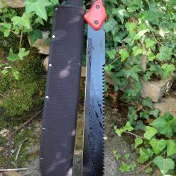 Coupe Coupe Bowie Machette Guide d'Amazonie Lame Acier 3Cr13 Manche ABS Black Red Etui Nylon 01