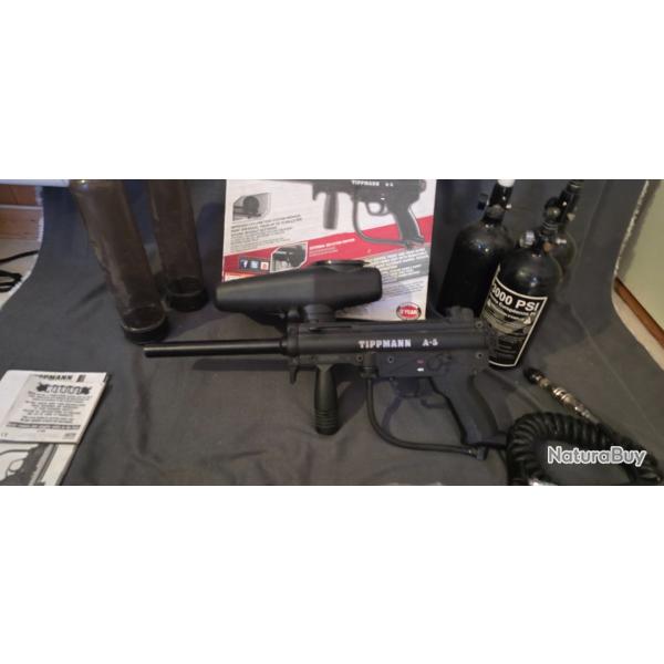? Pack Paintball Complet : Tippmann A-5 + 3 Bouteilles + Mamba + Billes & Accessoires