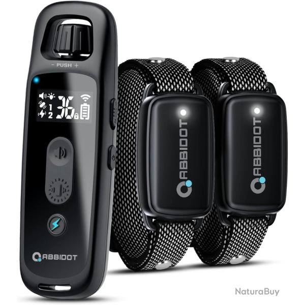 2 Pcs Collier de Dressage pour Chiens Port�e 1000m �tanche IPX7 Rechargeable Veilleuse 4 Modes