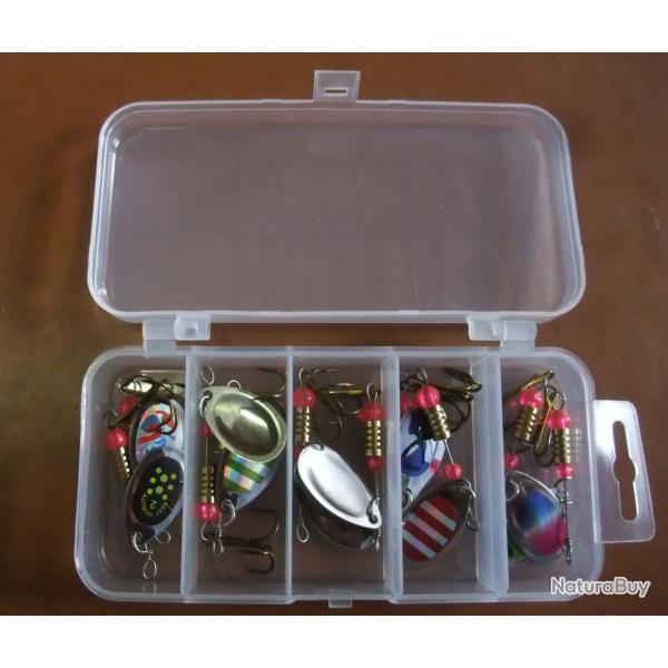 Lot de 10 cuillres taille N 2 pour truites, perches, sandre, brochet ...