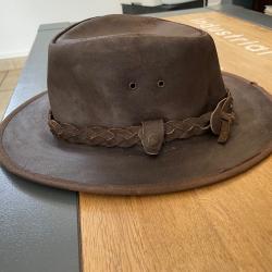 Chapeau 100% croûte de Cuir Marron Australien modèle: Traveller Winton marque: Aussie Apparel Marron