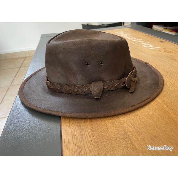 Chapeau 100% crote de Cuir Marron Australien modle: Traveller Winton marque: Aussie Apparel Marron