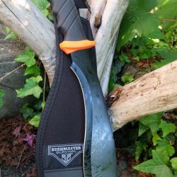 Machette Couteau Kukkri Parang Lame Acier 3Cr13 Manche ABS Orange Etui Nylon Tactical Survivalisme
