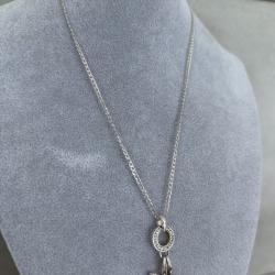 Petit collier en argent - chaine - cheval et tong / claquette