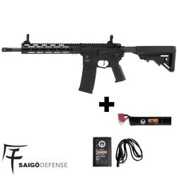 PACK r&eacute;plique AEG M4 Saigo Defense Shogun 11.1V - D&eacute;tente &eacute;lectronique ETU