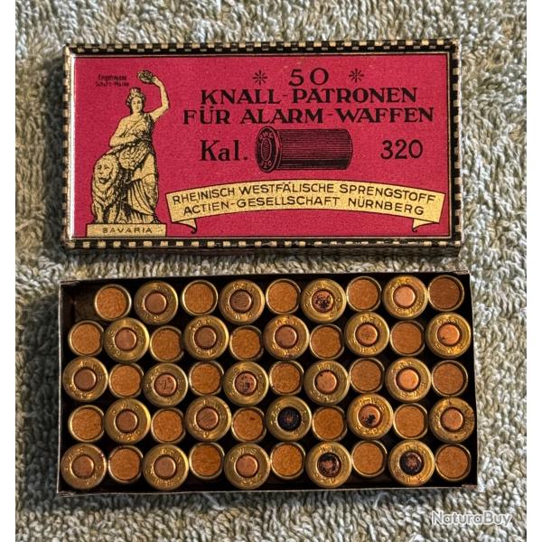 Exceptionnel Boite En Fer D'poque De Munitions Collection PN Calibre 320 Blanc Catgorie D-J Bis