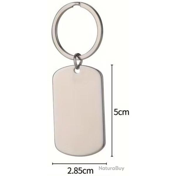Porte cl�s acier inoxidable TAG � personnaliser