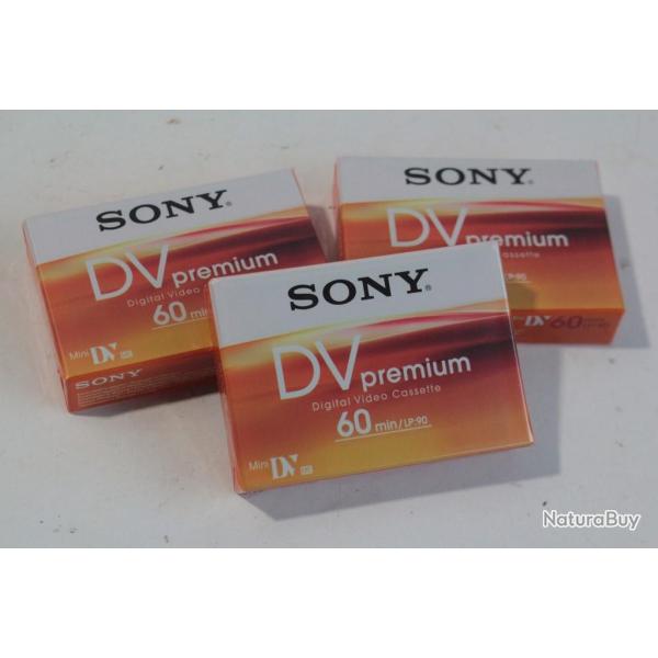 SONY 3 Cassettes vid�os Mini DV premium 60 min LP:90