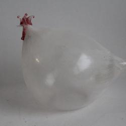 Poule verre souffl&eacute; d'art Ren&eacute; Burri Mundgeblasen Suisse