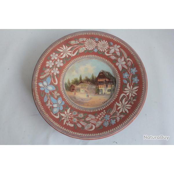Assiette terre verniss�e et peinte Thoune Art populaire Suisse XIXe si�cle