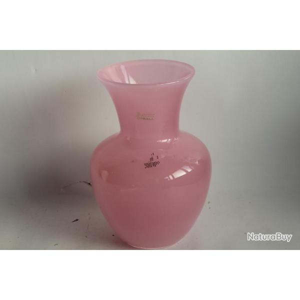 MURANO Vase cristal rose Oball