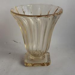 DAUM NANCY France Vase cristal jaune