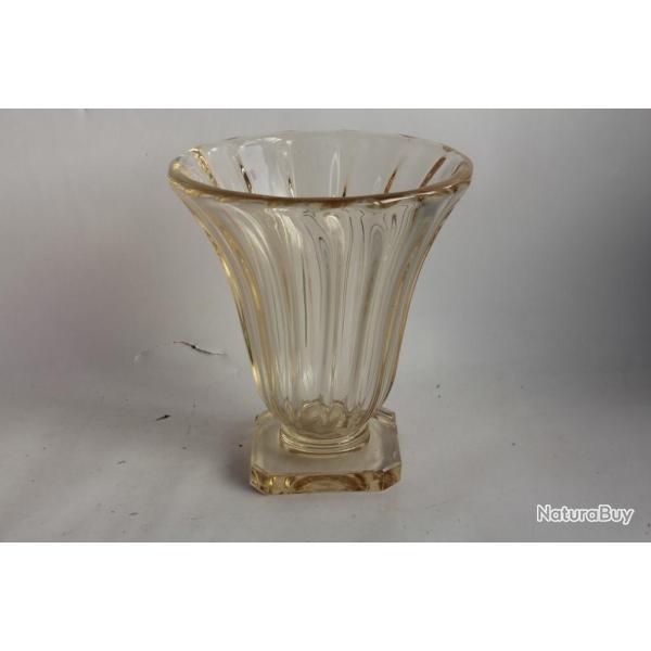 DAUM NANCY France Vase cristal jaune