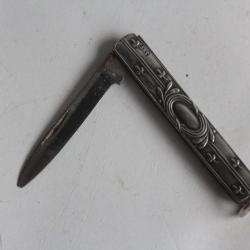 Ancien Couteau de poche argent