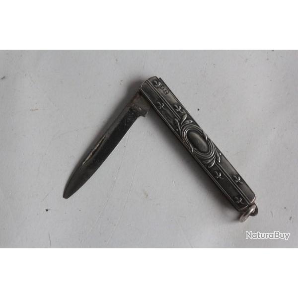 Ancien Couteau de poche argent