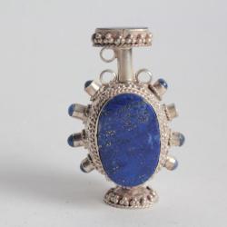 Petit flacon à parfum argent et lapis-lazuli Rajasthan