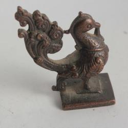 Ancienne figurine Paon bronze Inde