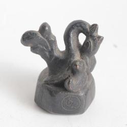 Ancien poids à opium Oiseau bronze Birmanie