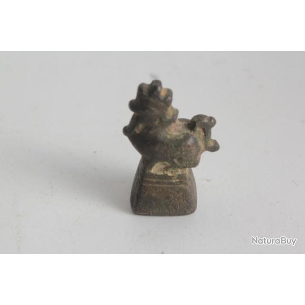 Ancien poids  opium 2 tikal Chinthe bronze Birmanie