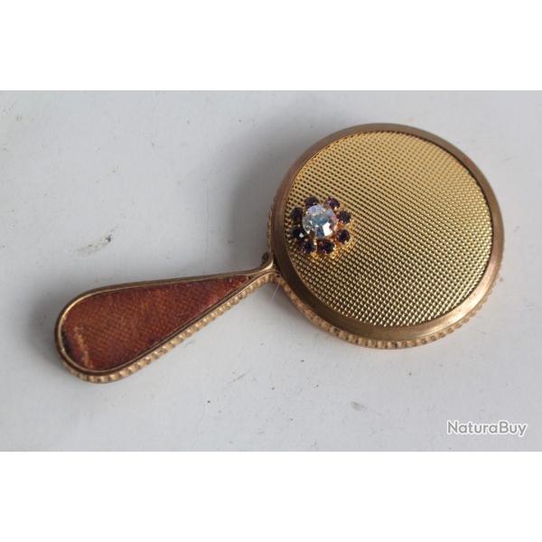Poudrier miroir Face  main vintage