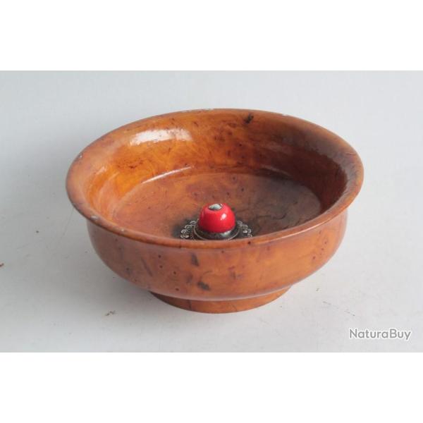 Bol de crmonie bois de loupe Tibet