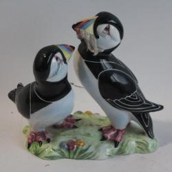 Figurine céramique macareux puffins Goldscheider