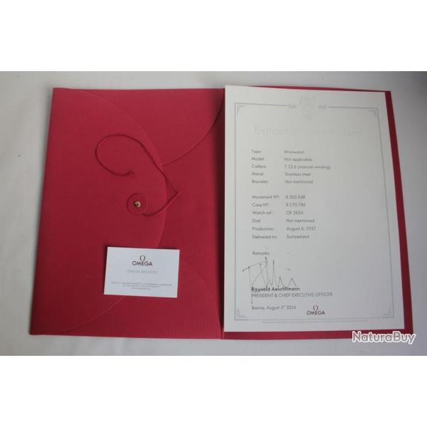 OMEGA Extrait d'archive Montre